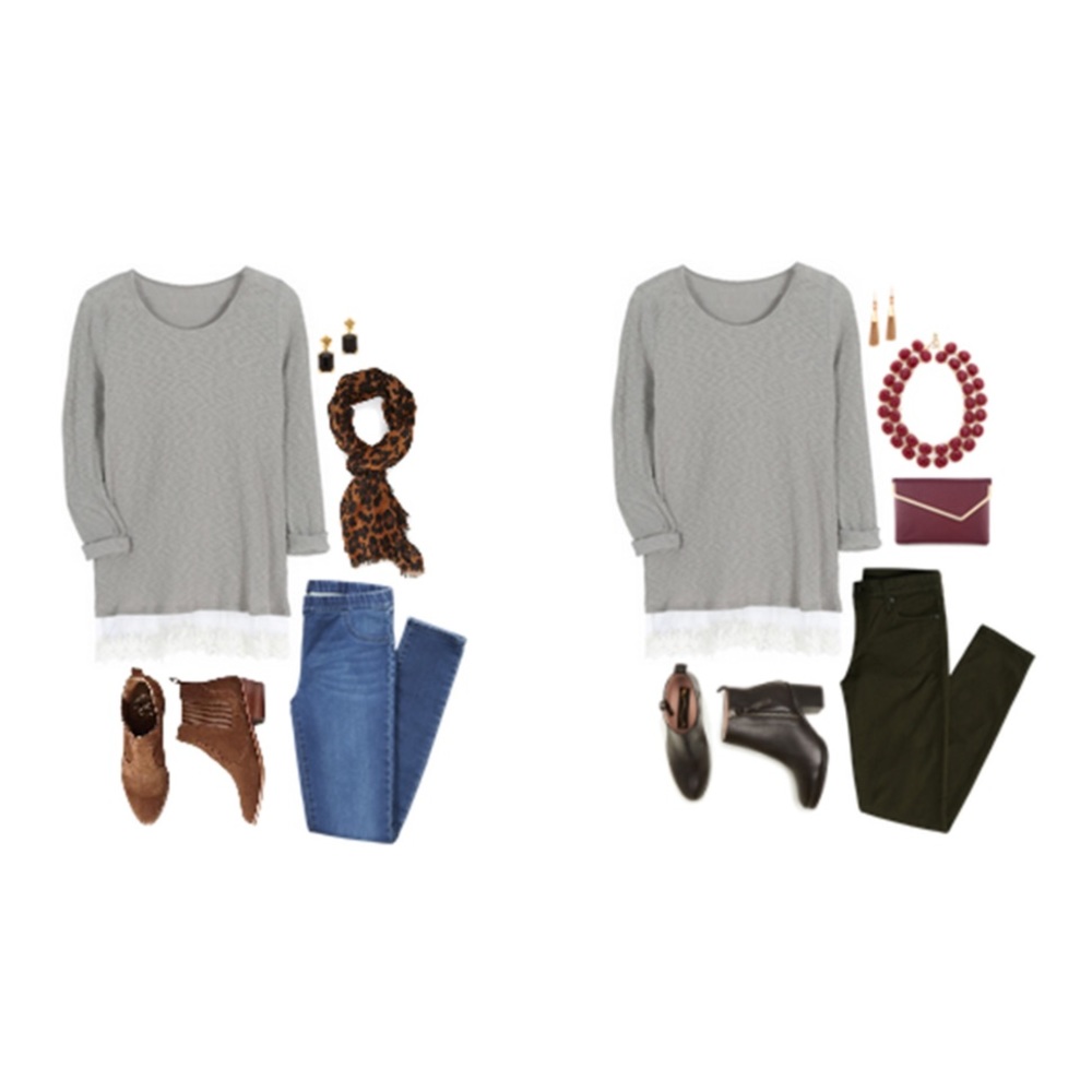 Le Lis Lace Trim Sweater - S